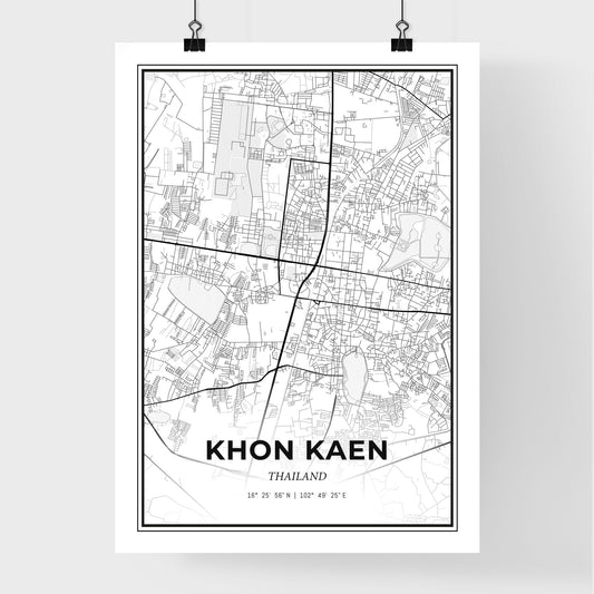 Khon Kaen Thailand - Premium City Map Poster