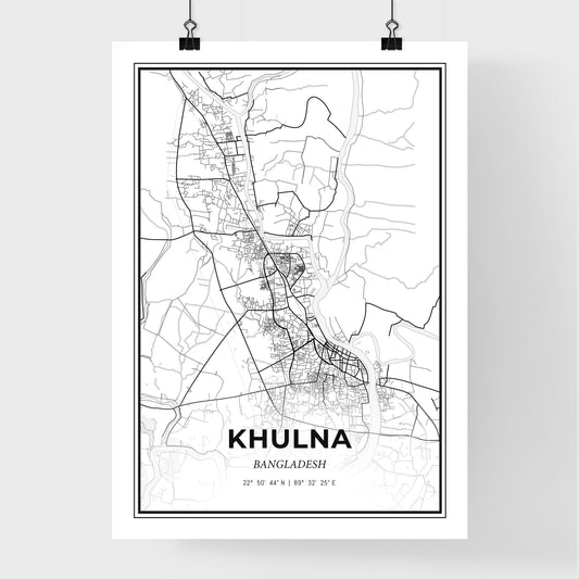 Khulna Bangladesh - Premium City Map Poster