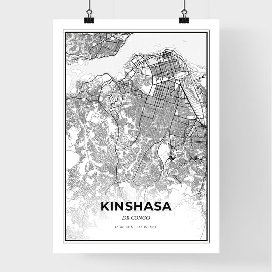 Kinshasa DR Congo - Premium City Map Poster