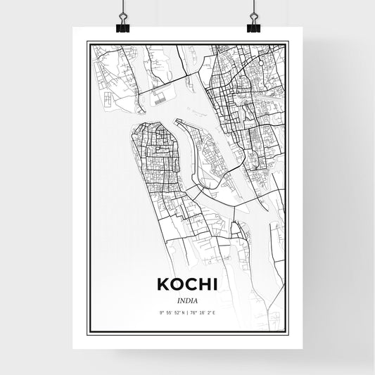 Kochi India - Premium City Map Poster