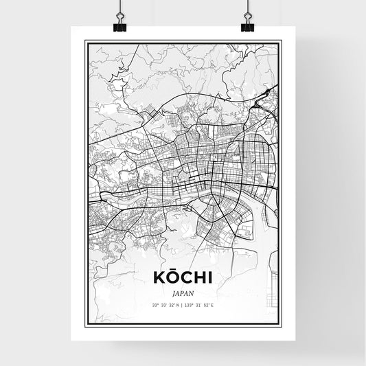 Kōchi Japan - Premium City Map Poster