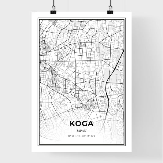 Koga Japan - Premium City Map Poster
