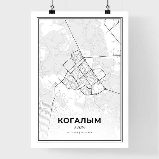 Kogalym Russia - Premium City Map Poster