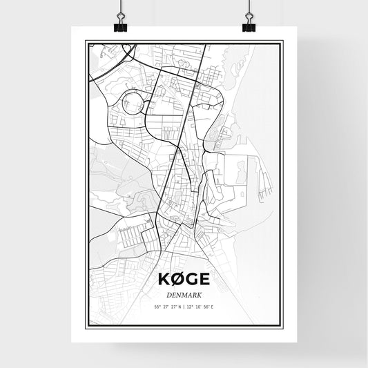 Køge Denmark - Premium City Map Poster