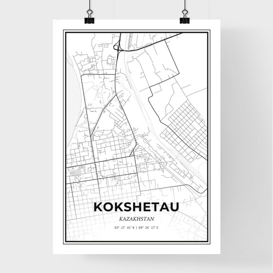 Kokshetau Kazakhstan - Premium City Map Poster