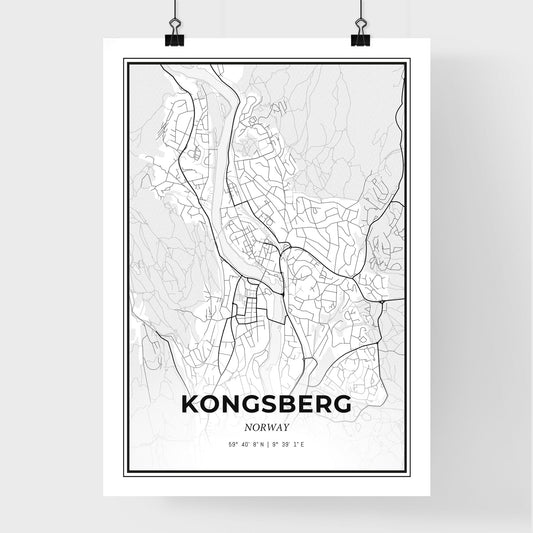 Kongsberg Norway - Premium City Map Poster