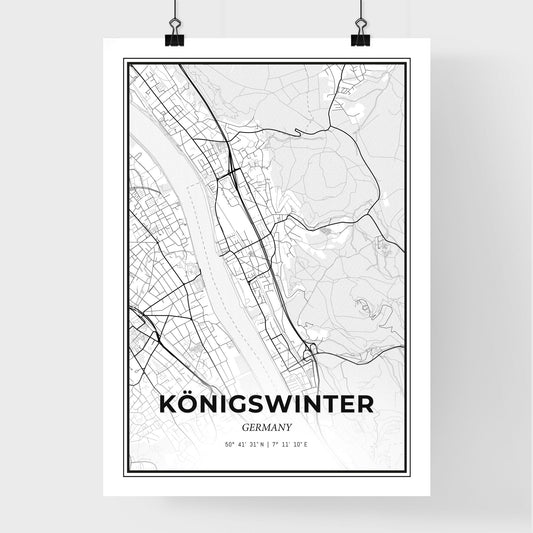 Konigswinter Germany - Premium City Map Poster