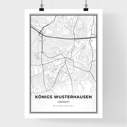 Konigs Wusterhausen Germany - Premium City Map Poster