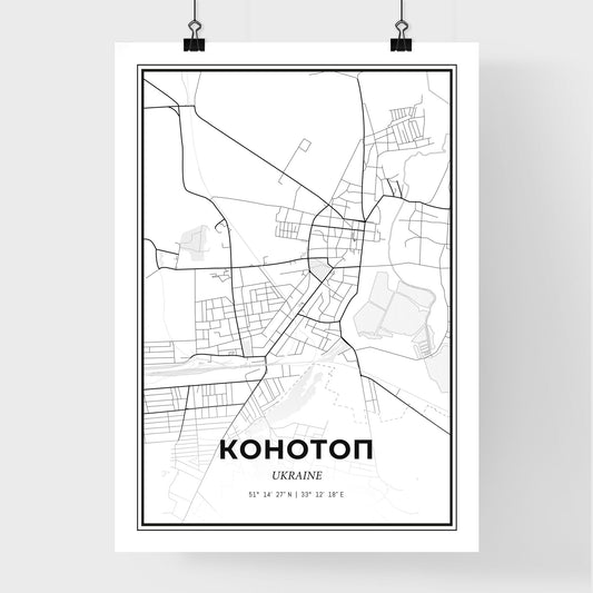 Konotop Ukraine - Premium City Map Poster
