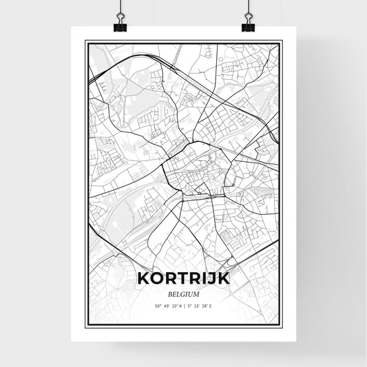 Kortrijk Belgium - Premium City Map Poster