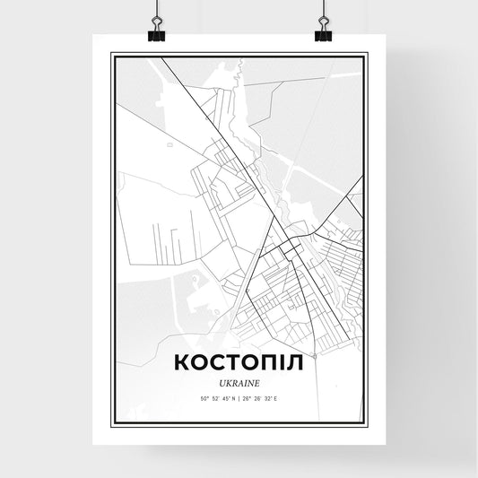 Kostopil Ukraine - Premium City Map Poster