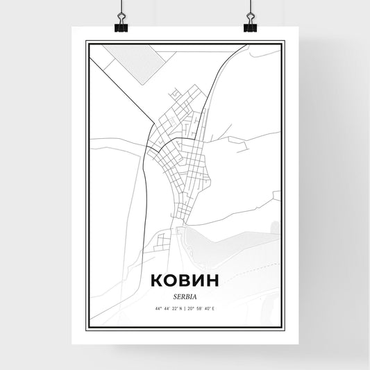Kovin Serbia - Premium City Map Poster