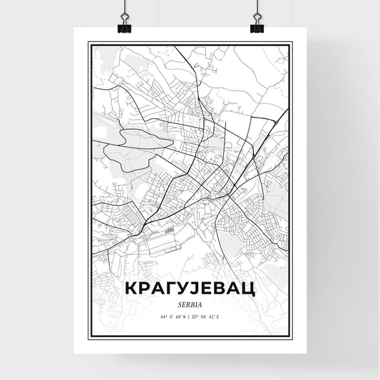 Kragujevac Serbia - Premium City Map Poster