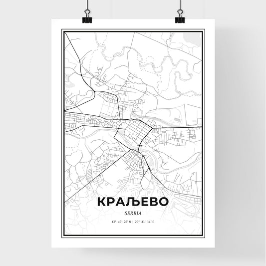 Kraljevo Serbia - Premium City Map Poster