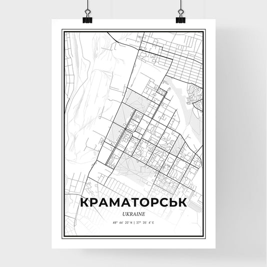 Kramatorsk Ukraine - Premium City Map Poster