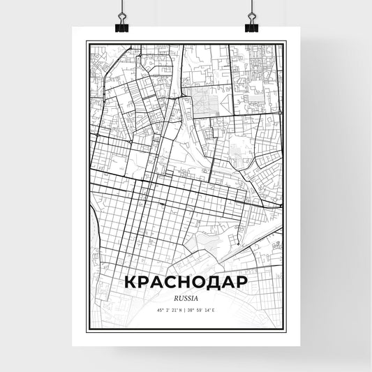 Krasnodar Russia - Premium City Map Poster