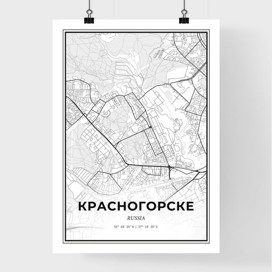 Krasnogorsk Russia - Premium City Map Poster