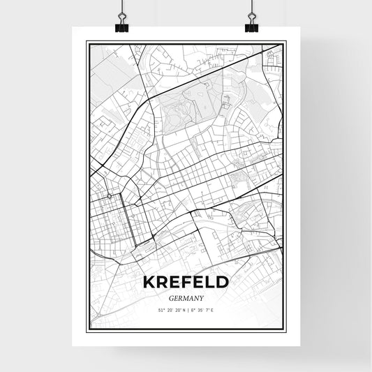 Krefeld Germany - Premium City Map Poster