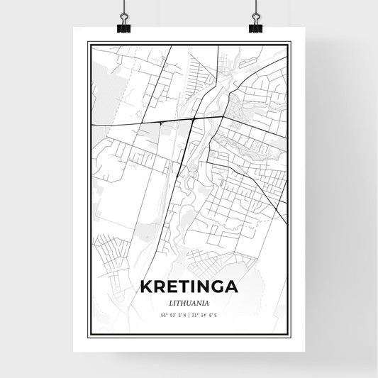 Kretinga Lithuania - Premium City Map Poster