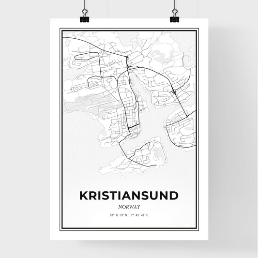 Kristiansund Norway - Premium City Map Poster