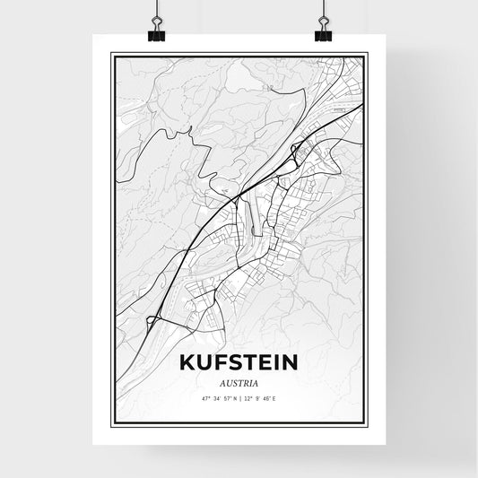 Kufstein Austria - Premium City Map Poster