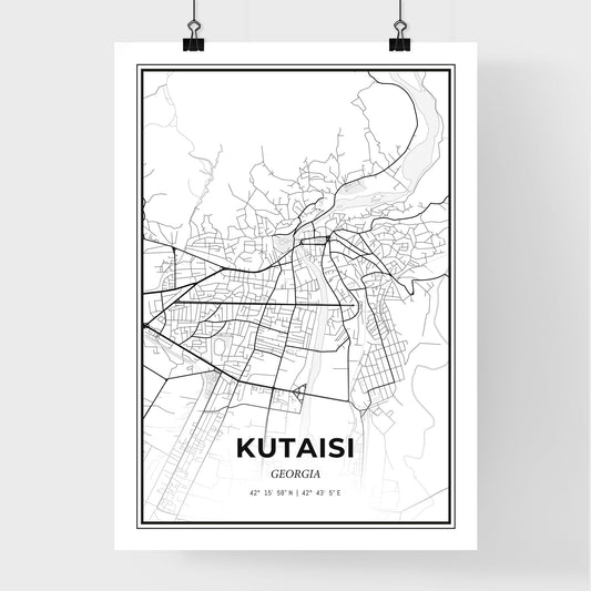 Kutaisi Georgia - Premium City Map Poster