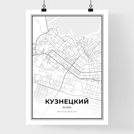 Kuznetsk Russia - Premium City Map Poster