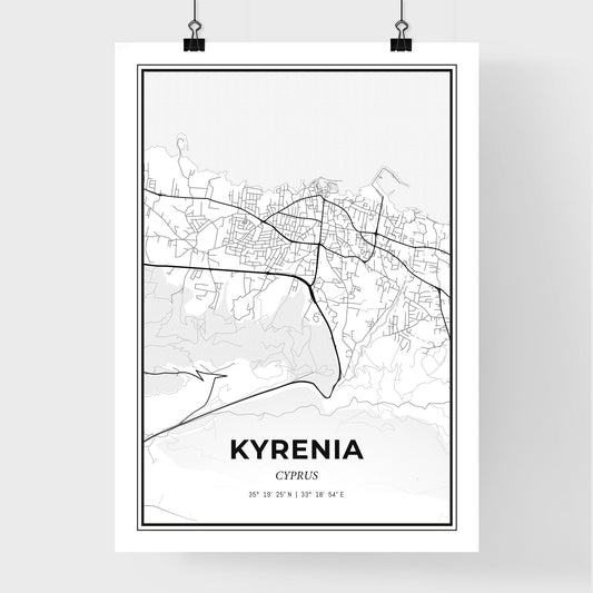Kyrenia Cyprus - Premium City Map Poster