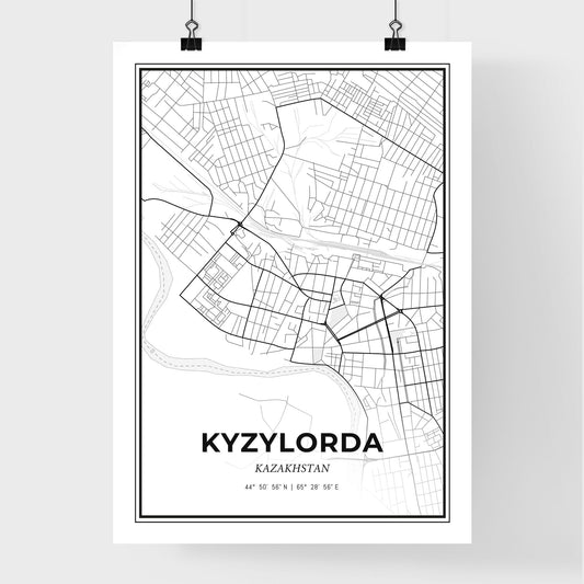 Kyzylorda Kazakhstan - Premium City Map Poster
