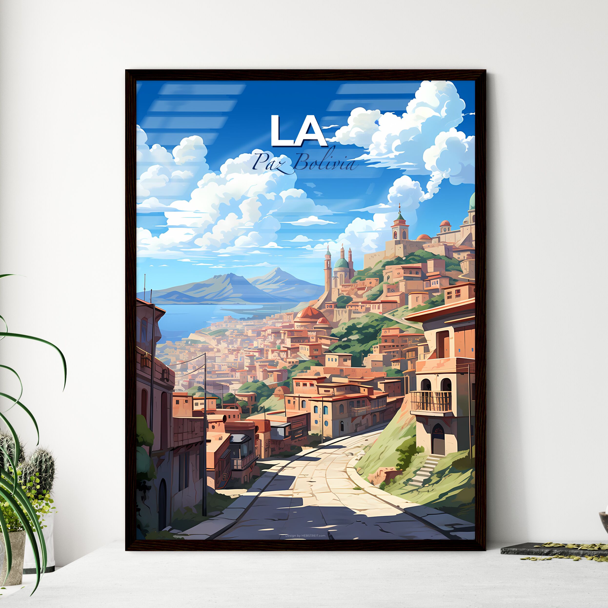 La Paz Bolivia Skyline - a city on a hill with buildings and mountains ...