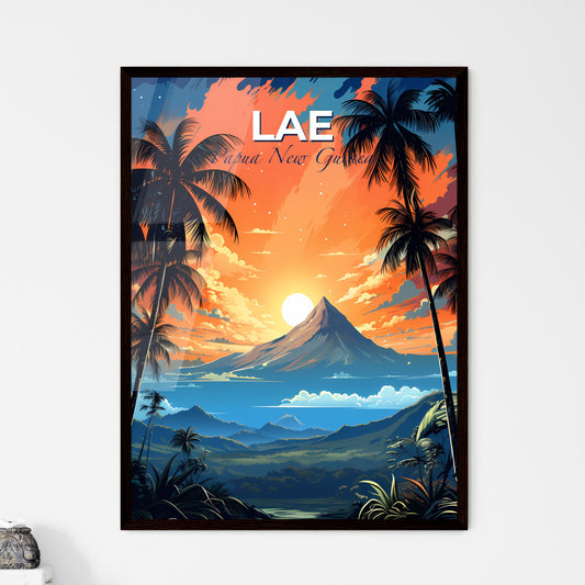 Vibrant Artistic Landscape of Lae in Papua New Guinea with Mountains and Palm Trees Skyline Default Title