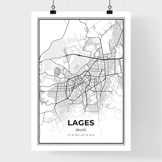 Lages Brazil - Premium City Map Poster