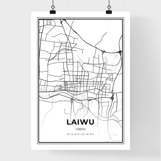 Laiwu China - Premium City Map Poster