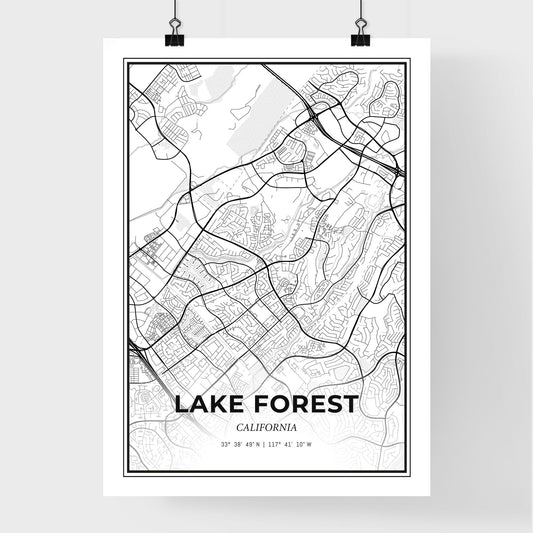 Lake Forest California - Premium City Map Poster
