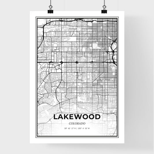 Lakewood Colorado - Premium City Map Poster
