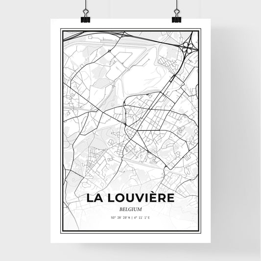 La Louvière Belgium - Premium City Map Poster