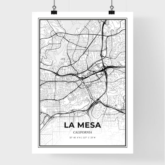 La Mesa California - Premium City Map Poster