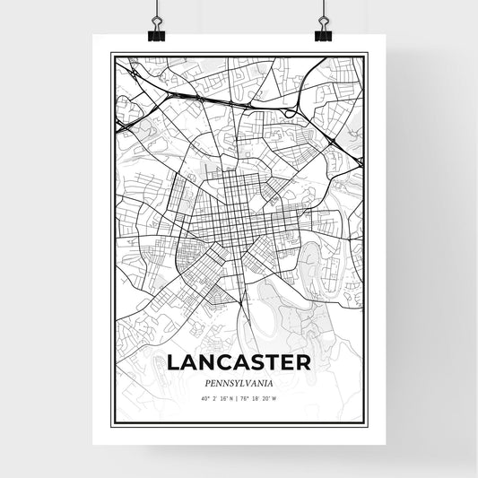 Lancaster Pennsylvania - Premium City Map Poster