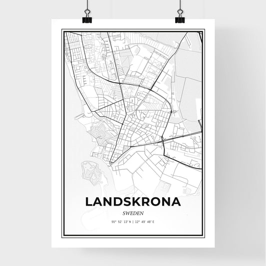 Landskrona Sweden - Premium City Map Poster