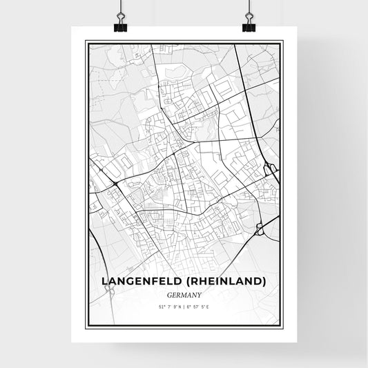 Langenfeld (Rheinland) Germany - Premium City Map Poster