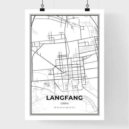 Langfang China - Premium City Map Poster
