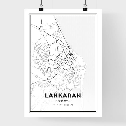Lankaran Azerbaijan - Premium City Map Poster