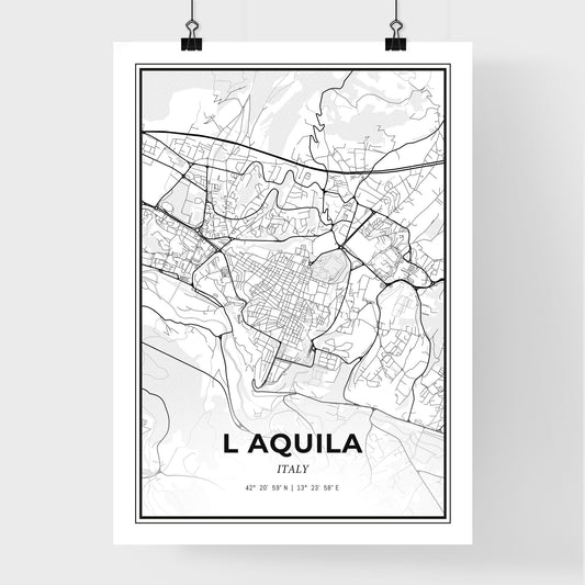 L Aquila Italy - Premium City Map Poster