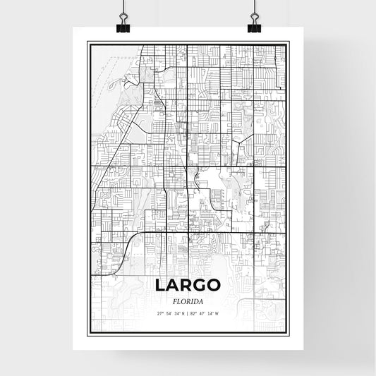 Largo Florida - Premium City Map Poster