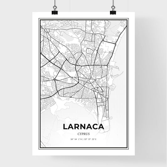 Larnaca Cyprus - Premium City Map Poster
