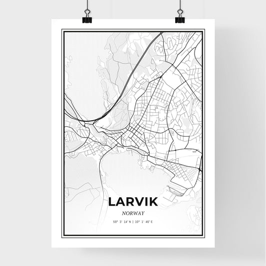 Larvik Norway - Premium City Map Poster