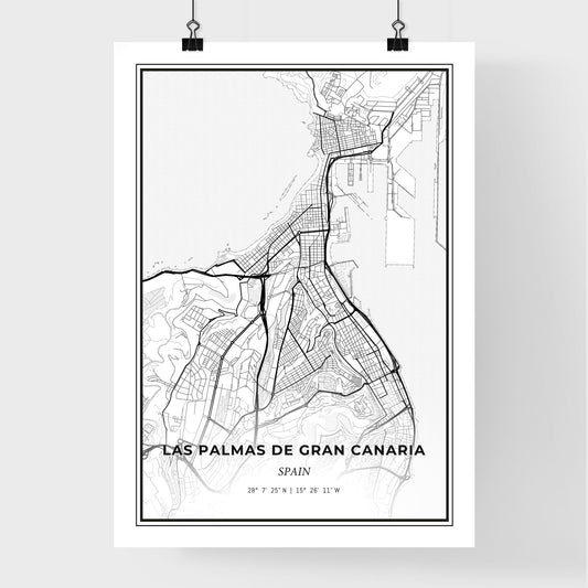 Las Palmas de Gran Canaria Spain - Premium City Map Poster