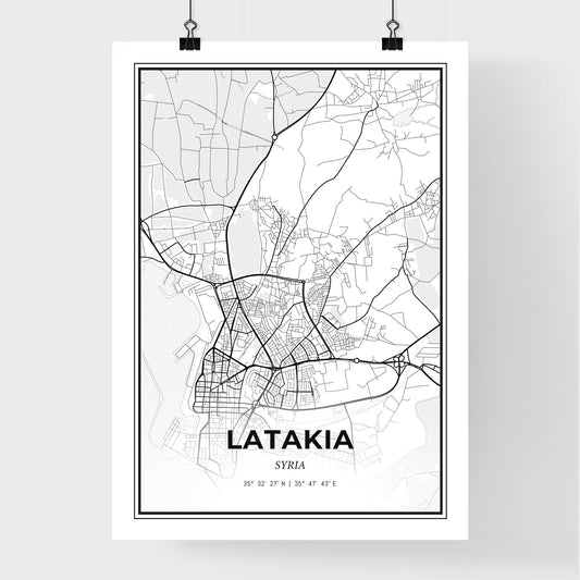 Latakia Syria - Premium City Map Poster