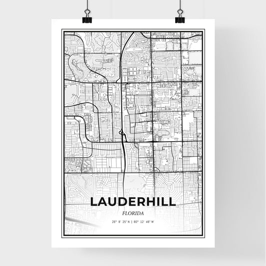 Lauderhill Florida - Premium City Map Poster