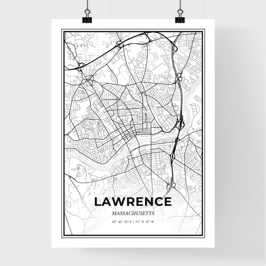 Lawrence Massachusetts - Premium City Map Poster